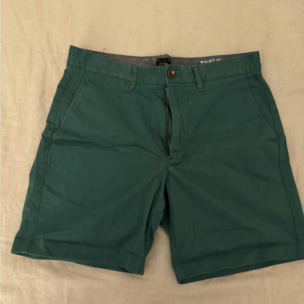 J. Crew Men's Green Flat Front Shorts